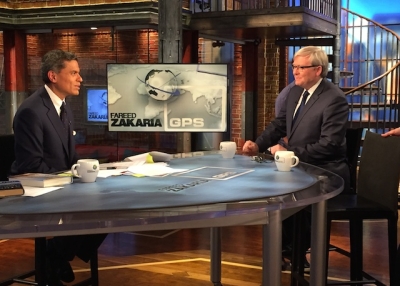 Asia Society Policy Institute President Kevin Rudd joins host Fareed Zakaria on CNN's GPS, July 26, 2015. (Jinq Qian/Asia Society)