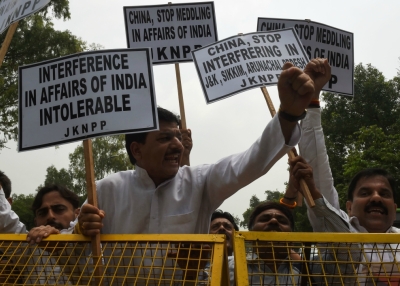 Indians protest their country's border skirmish with China