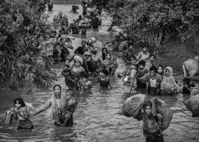 Rohingya Crossing the Stream