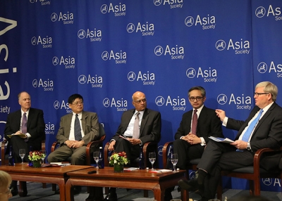 Members of a new Asia Society Policy Institute commission discuss securing peace in Asia through institutions. (Ellen Wallop/Asia Society)