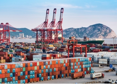 Aerial view of Shanghai Yangshan deepwater port
