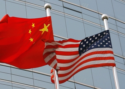 US China Flags
