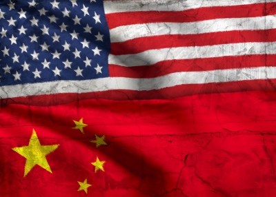 USA and China flags