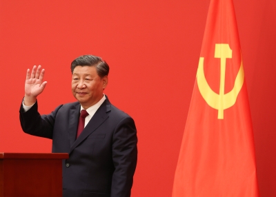 China's Standing Committee Members Of The 20th CPC Central Committee Meet With Press