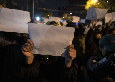 Protest in Beijing Against China Covid Measures