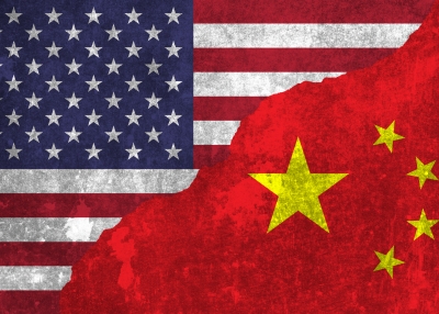 USA and China flag