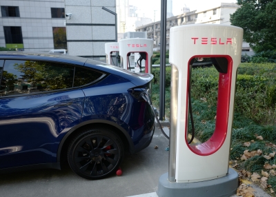 Tesla charging stations in Shanghai, China