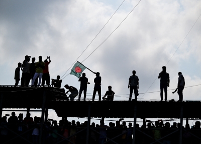 Anti-government protestors celebrate