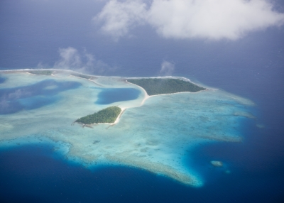 Aerial View of Marshall Islands, Ailinglaplap Atoll, Micronesia, Pacific Ocean