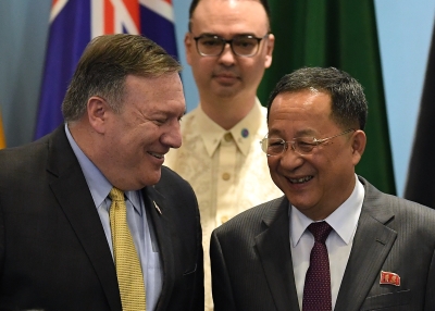 Mike Pompeo and Ri Yong Ho
